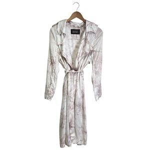 Badgley Mischka Women’s XS Tie Dye Printed Belted Trench Coat